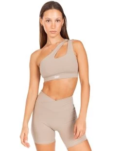 Elite Eleven Asymmetric Bra - Vintage Khaki