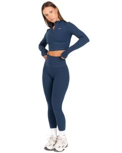 Elite Eleven Auraluxe Crop Long Sleeve - Navy 7 Elite Eleven Auraluxe Crop Long Sleeve - Navy -Fit Style Shop JULYECOM BRYLEE31605