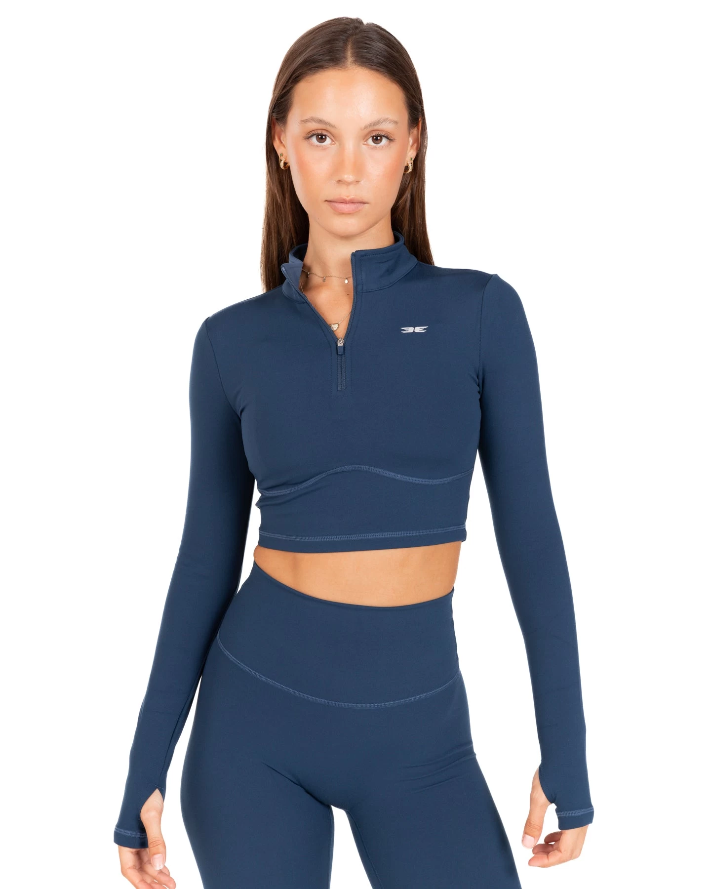 Elite Eleven Auraluxe Crop Long Sleeve - Navy 1 Elite Eleven Auraluxe Crop Long Sleeve - Navy