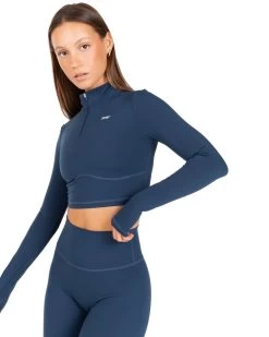 Elite Eleven Auraluxe Crop Long Sleeve - Navy 9 Elite Eleven Auraluxe Crop Long Sleeve - Navy -Fit Style Shop JULYECOM BRYLEE31643