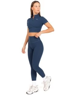 Elite Eleven Auraluxe Crop Tee - Navy -Fit Style Shop JULYECOM BRYLEE31658