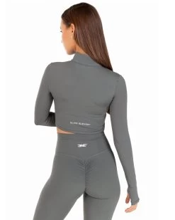Elite Eleven Auraluxe Crop Long Sleeve - Cloud Grey 7 Elite Eleven Auraluxe Crop Long Sleeve - Cloud Grey -Fit Style Shop JULYECOM BRYLEE31823
