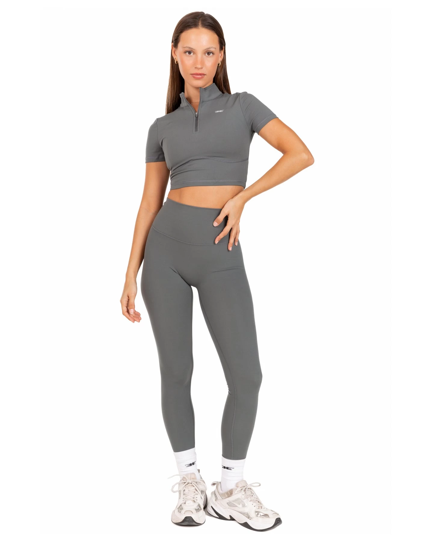 Elite Eleven Auraluxe Crop Tee - Cloud Grey 2 Elite Eleven Auraluxe Crop Tee - Cloud Grey - Image 2