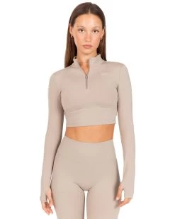 Elite Eleven Auraluxe Crop Long Sleeve - Vintage Khaki