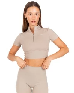 Elite Eleven Auraluxe Crop Tee - Vintage Khaki
