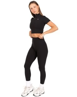 Elite Eleven Auraluxe Crop Tee - Black 6 Elite Eleven Auraluxe Crop Tee - Black -Fit Style Shop JULYECOM BRYLEE32384