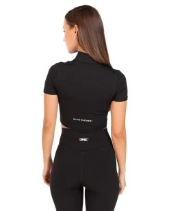 Elite Eleven Auraluxe Crop Tee - Black 7 Elite Eleven Auraluxe Crop Tee - Black -Fit Style Shop JULYECOM BRYLEE32395