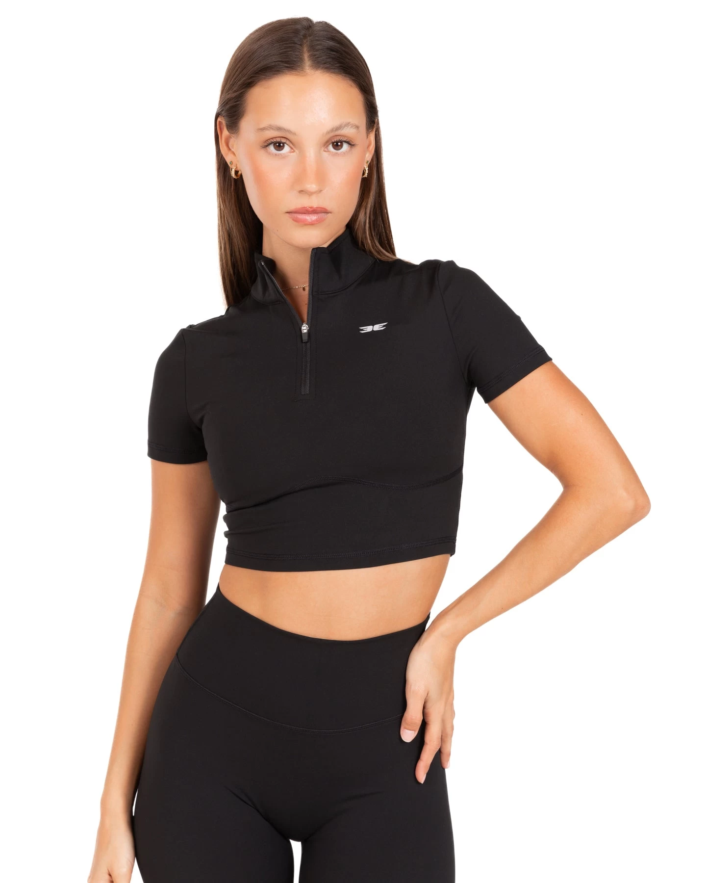 Elite Eleven Auraluxe Crop Tee - Black 1 Elite Eleven Auraluxe Crop Tee - Black