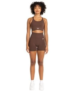 Elite Eleven Elite Seamless V2 Shorts - Chocolate (Subtle Scrunch) -Fit Style Shop MARCHECOM1785