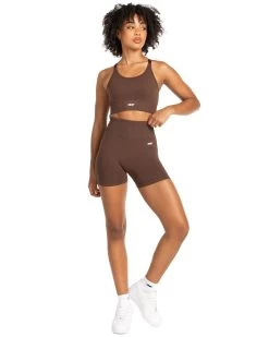 Elite Eleven Elite Seamless V2 Shorts - Chocolate (Subtle Scrunch) -Fit Style Shop MARCHECOM1790