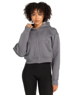 Elite Eleven Cropped Classic Zip Through - Cool Slate