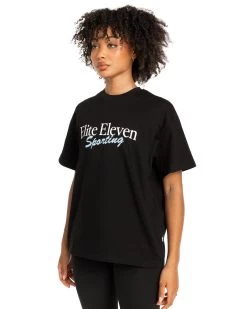 Elite Eleven Women's Script Oversized Tee - Black / Blue