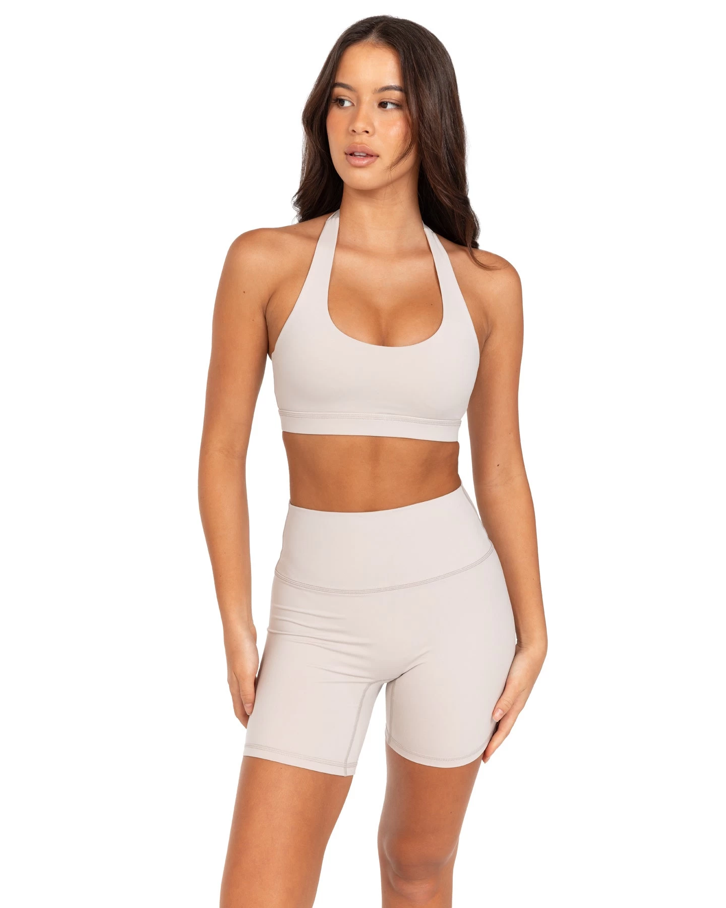 Elite Eleven Halter Bra - Oat Latte 1 Elite Eleven Halter Bra - Oat Latte