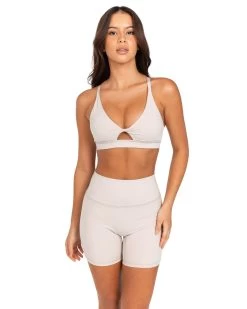 Elite Eleven Micro Twist Bra - Oat Latte