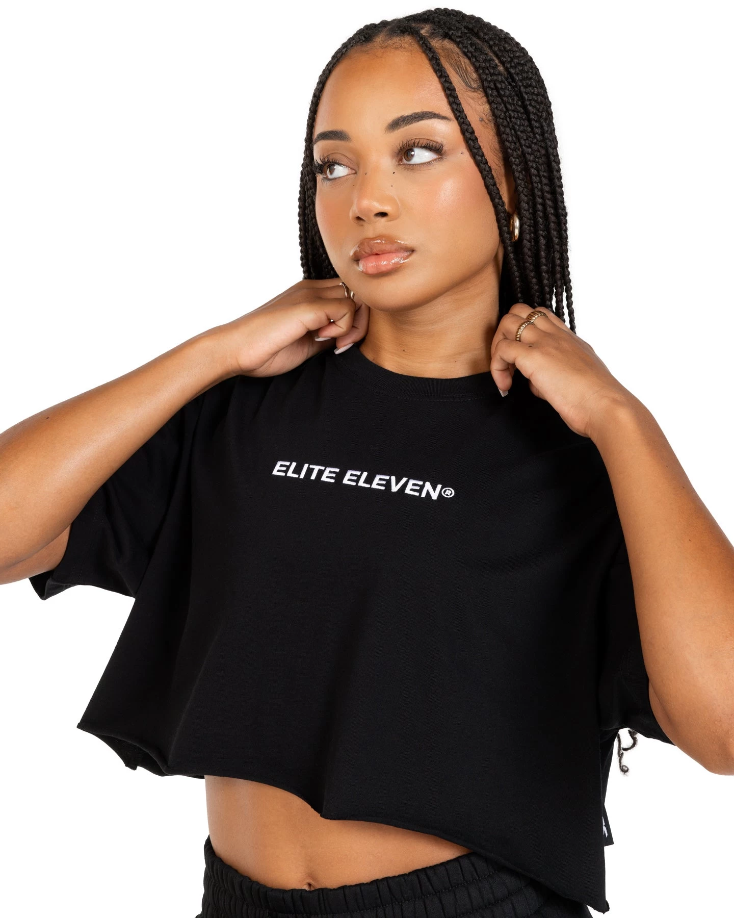 Elite Eleven Women's Cropped Registered Tee - Black 2 Elite Eleven Women's Cropped Registered Tee - Black - Image 2