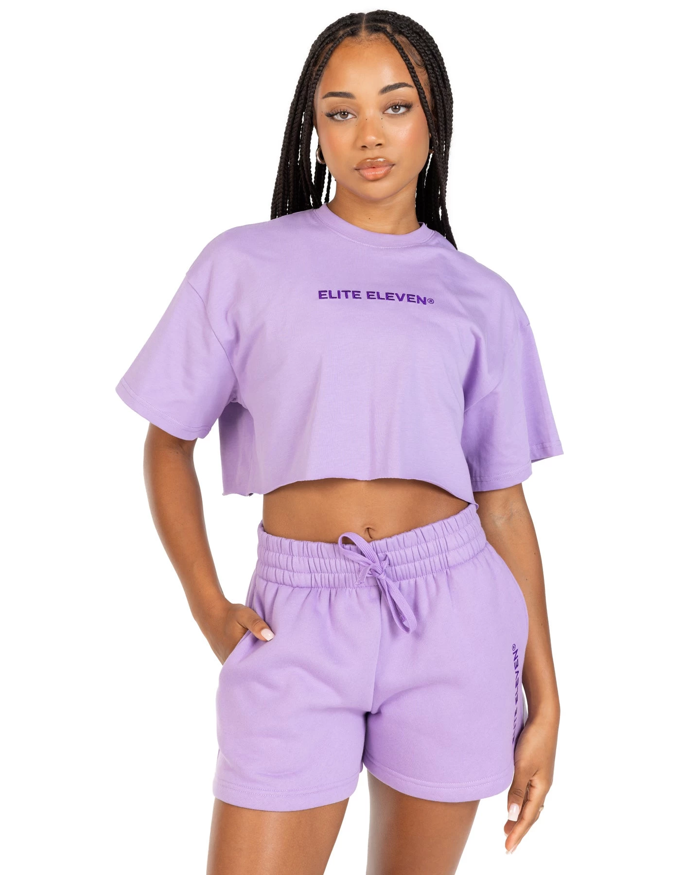 Elite Eleven Women's Cropped Registered Tee - Purple 1 Elite Eleven Women's Cropped Registered Tee - Purple