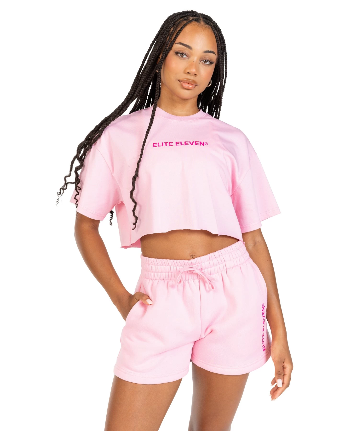 Elite Eleven Women's Cropped Registered Tee - Pink 1 Elite Eleven Women's Cropped Registered Tee - Pink
