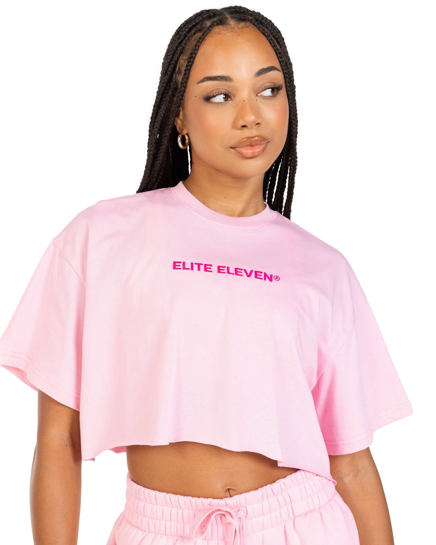 Elite Eleven Women's Cropped Registered Tee - Pink 3 Elite Eleven Women's Cropped Registered Tee - Pink - Image 3
