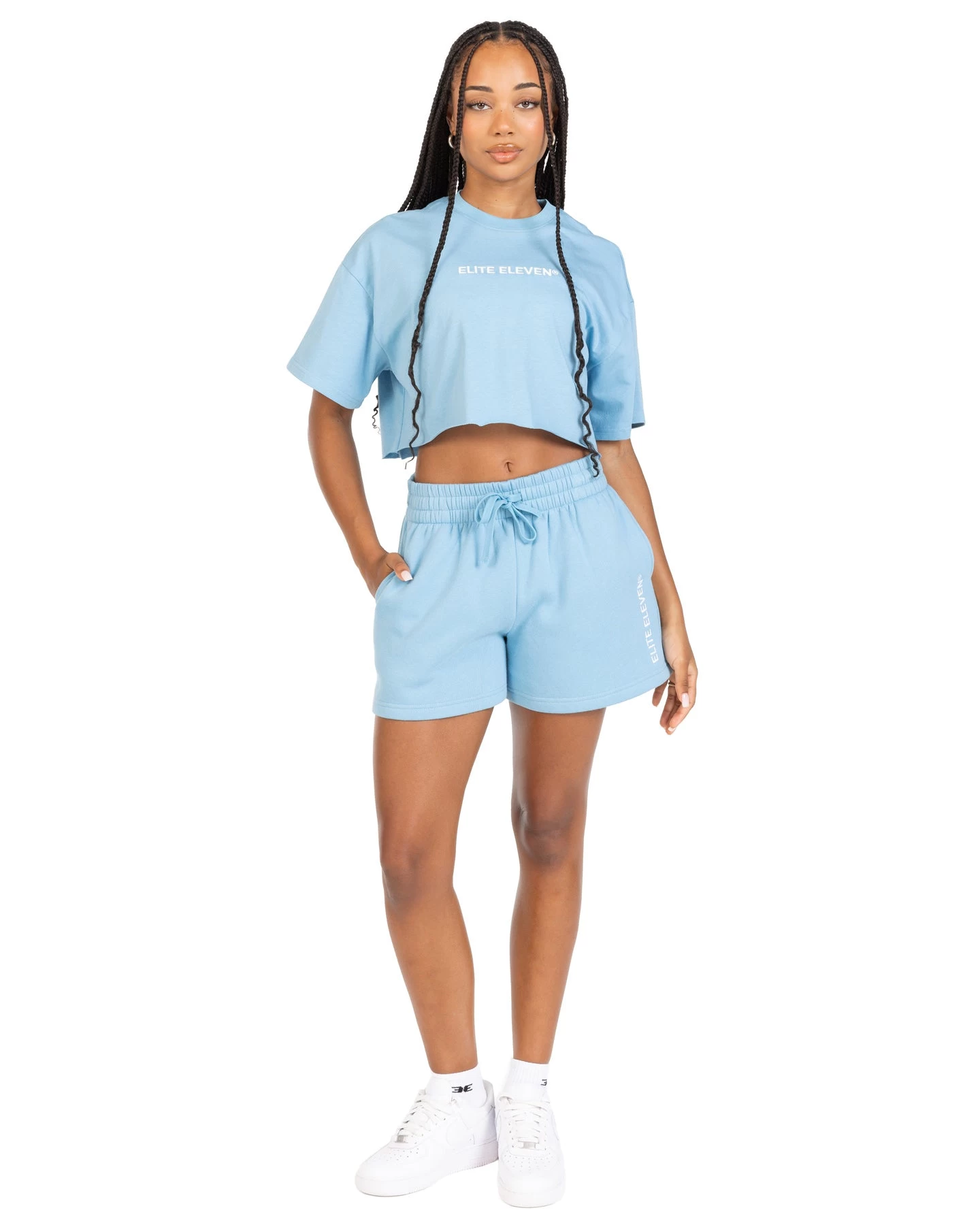 Elite Eleven Women's Cropped Registered Tee - Light Blue 3 Elite Eleven Women's Cropped Registered Tee - Light Blue - Image 3