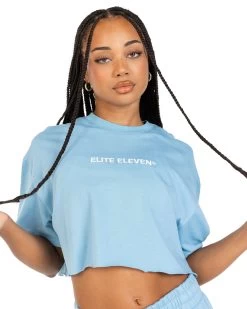 Elite Eleven Women's Cropped Registered Tee - Light Blue 7 Elite Eleven Women's Cropped Registered Tee - Light Blue -Fit Style Shop REGISTEREDSETS67229