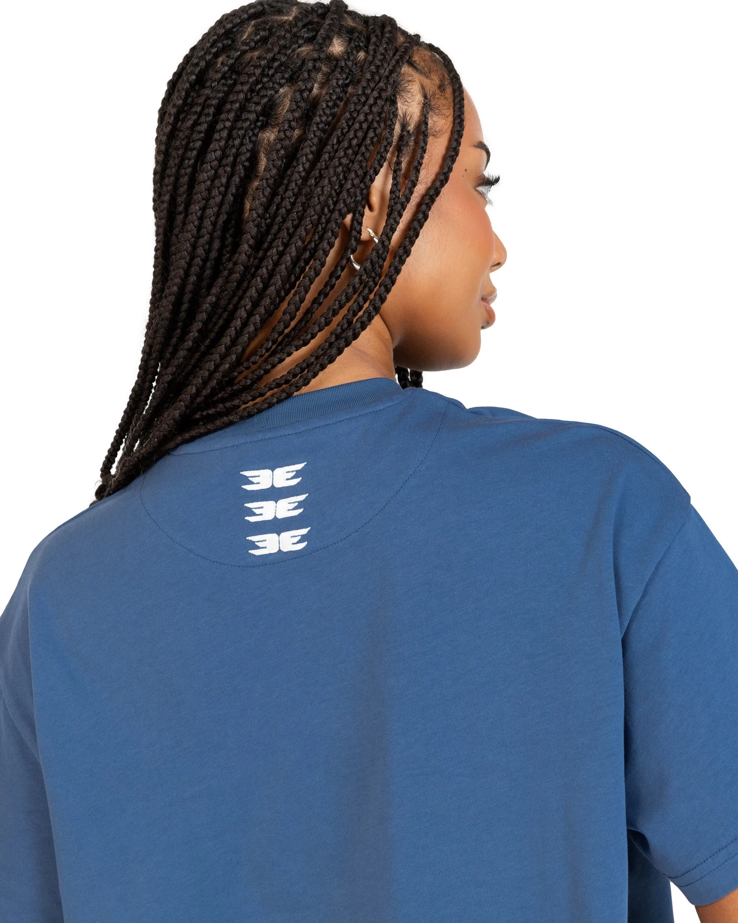 Elite Eleven Women's Cropped Registered Tee - Mid Blue 2 Elite Eleven Women's Cropped Registered Tee - Mid Blue - Image 2