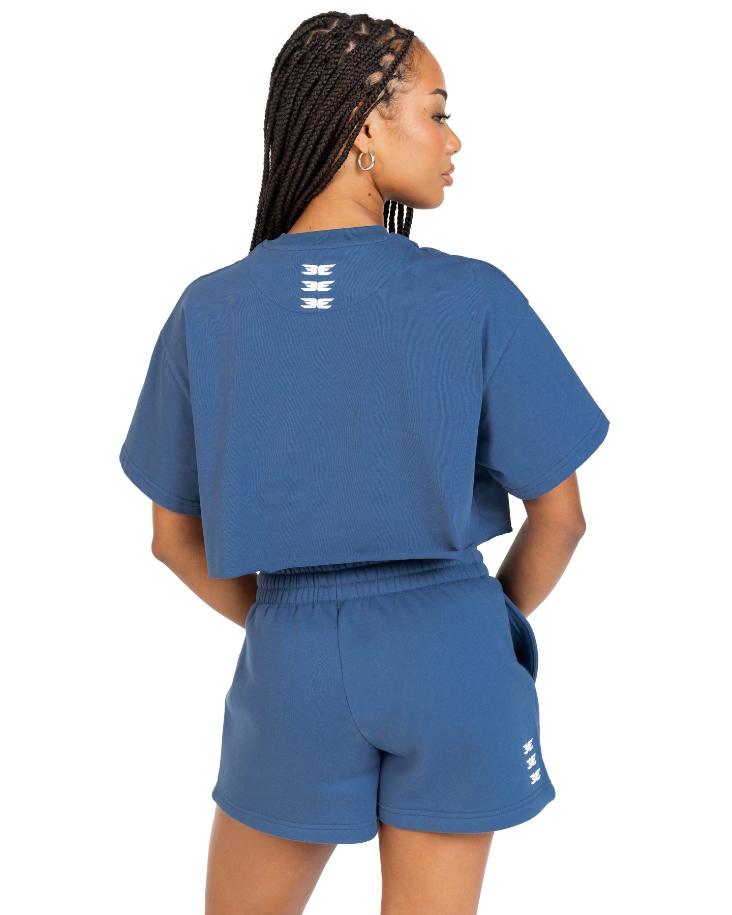 Elite Eleven Women's Cropped Registered Tee - Mid Blue 4 Elite Eleven Women's Cropped Registered Tee - Mid Blue - Image 4