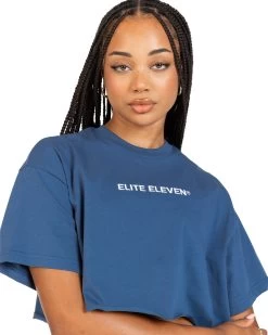 Elite Eleven Women's Cropped Registered Tee - Mid Blue 6 Elite Eleven Women's Cropped Registered Tee - Mid Blue -Fit Style Shop REGISTEREDSETS67547