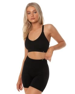 Elite Eleven Ribbed Seamless Strappy Bra - Black -Fit Style Shop SEAMLESSRIBBED12 31712