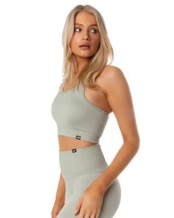 Elite Eleven Ribbed Seamless Support Bra - Pastel Grey -Fit Style Shop SEAMLESSRIBBED12 32020