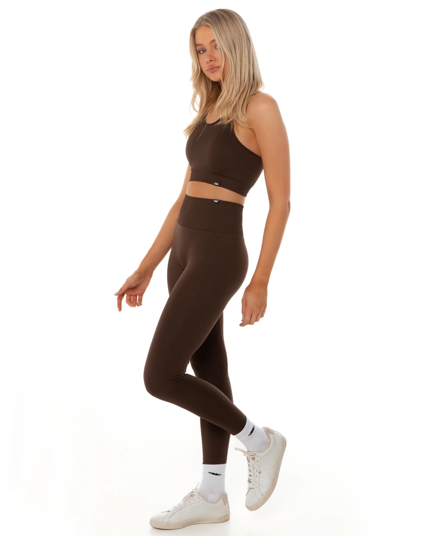 Elite Eleven Ribbed Seamless Leggings - Fudge 2 Elite Eleven Ribbed Seamless Leggings - Fudge - Image 2