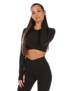 Elite Eleven Cross Over Long Sleeve - Black -Fit Style Shop black.crossover 25of27