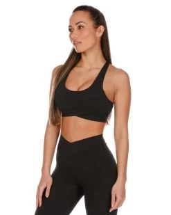 Elite Eleven Cross Over Sports Bra - Black -Fit Style Shop black.crossover 7of27