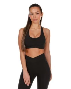 Elite Eleven Cross Over Sports Bra - Black -Fit Style Shop black.crossover 8of27