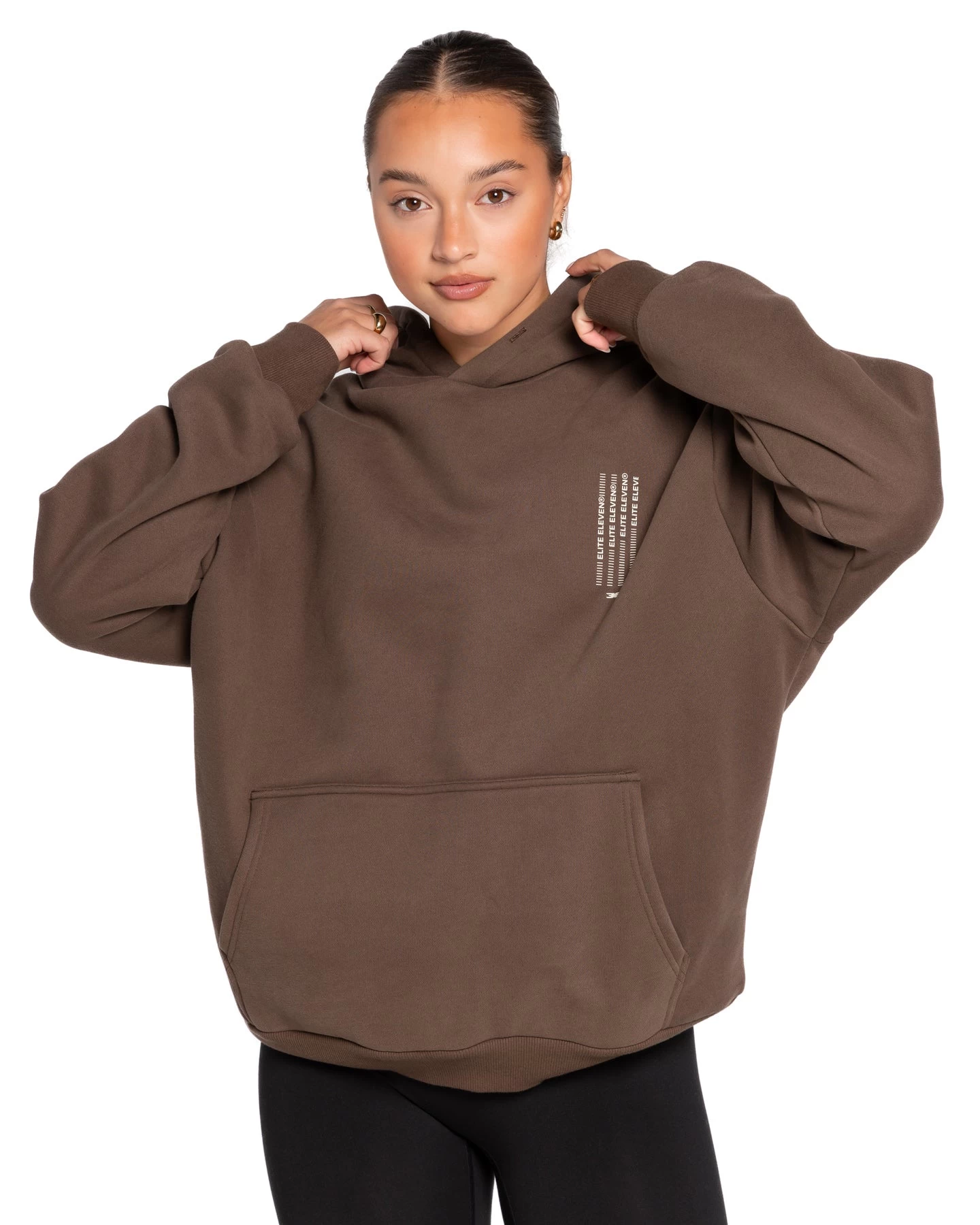 Elite Eleven Waterfall Hoodie - Brown 8 Elite Eleven Waterfall Hoodie - Brown - Image 8