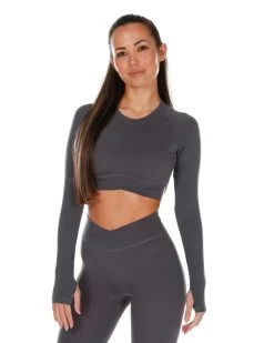 Elite Eleven Cross Over Long Sleeve - Charcoal 7 Elite Eleven Cross Over Long Sleeve - Charcoal -Fit Style Shop charcoal.crossover 27of30