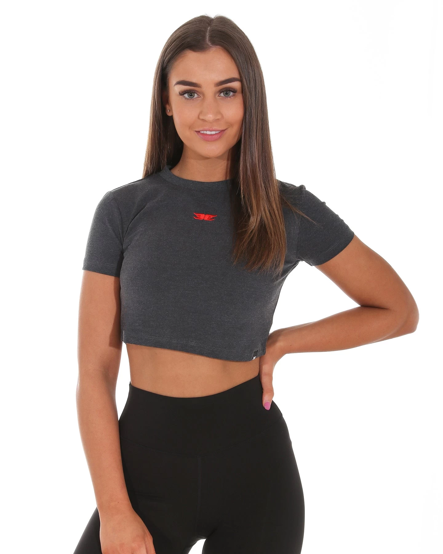 Elite Eleven Elite Crop Tee - Charcoal 1 Elite Eleven Elite Crop Tee - Charcoal