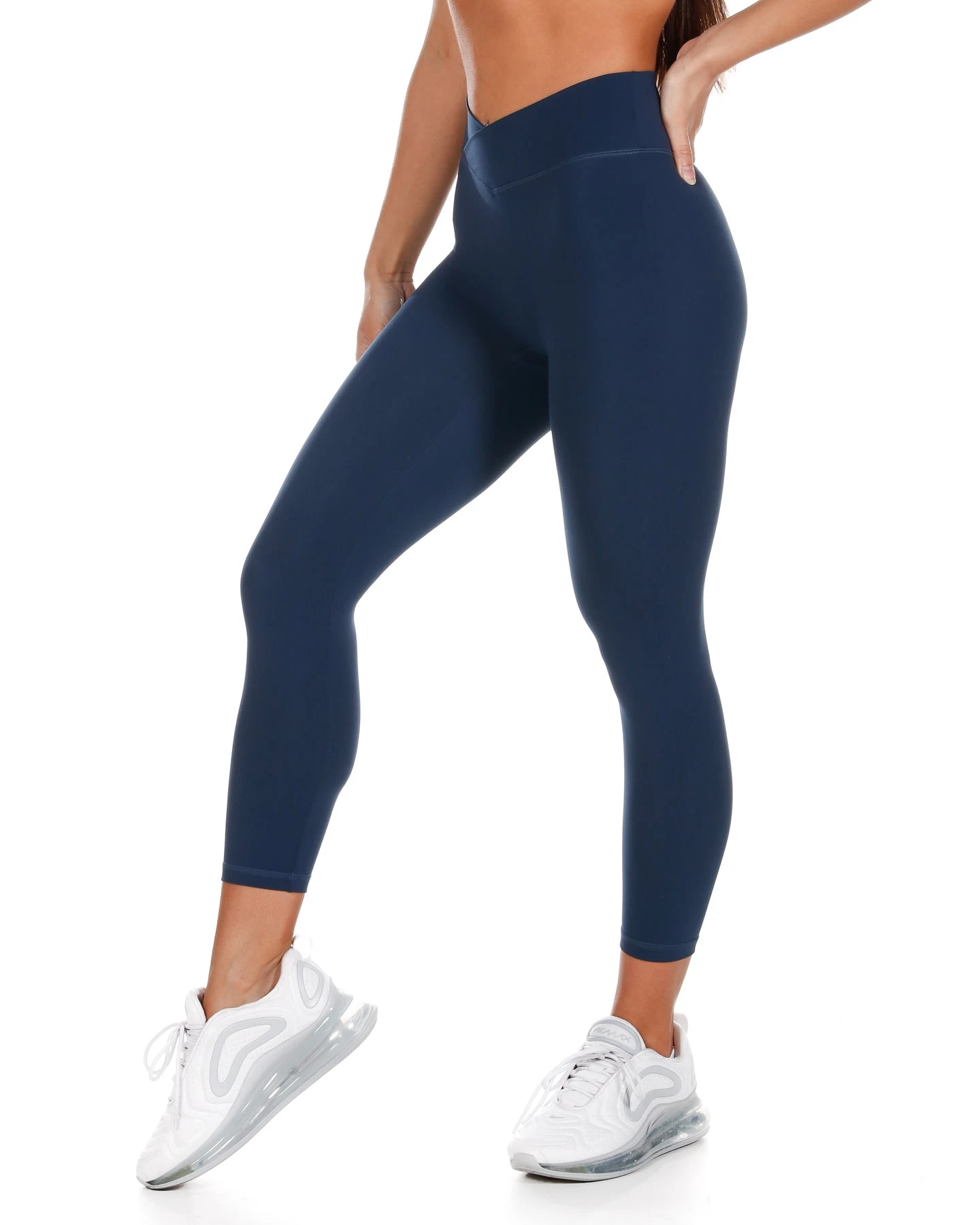 Elite Eleven 7/8 Cross Over Leggings - Navy Blue 1 Elite Eleven 7/8 Cross Over Leggings - Navy Blue