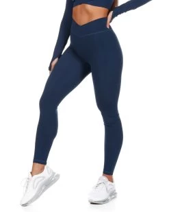 Elite Eleven Cross Over Leggings - Navy Blue