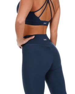 Elite Eleven 7/8 Cross Over Leggings - Navy Blue 9 Elite Eleven 7/8 Cross Over Leggings - Navy Blue -Fit Style Shop navy.crossover 3of32