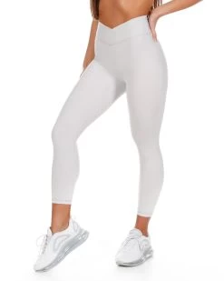 Elite Eleven 7/8 Cross Over Leggings - Pearl Grey