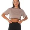 Elite Eleven Boyfriend Ribbed Collar T-shirt - Light Brown