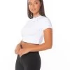 Elite Eleven Cropped Ribbed Collar T-shirt - White