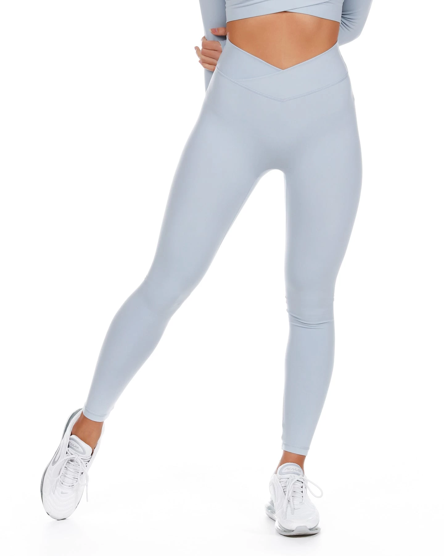 Elite Eleven Cross Over Leggings - Light Blue 2 Elite Eleven Cross Over Leggings - Light Blue - Image 2