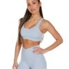 Elite Eleven Cross Over Sports Bra - Light Blue