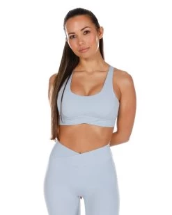 Elite Eleven Cross Over Sports Bra - Light Blue -Fit Style Shop skyblue.crossover 7of27
