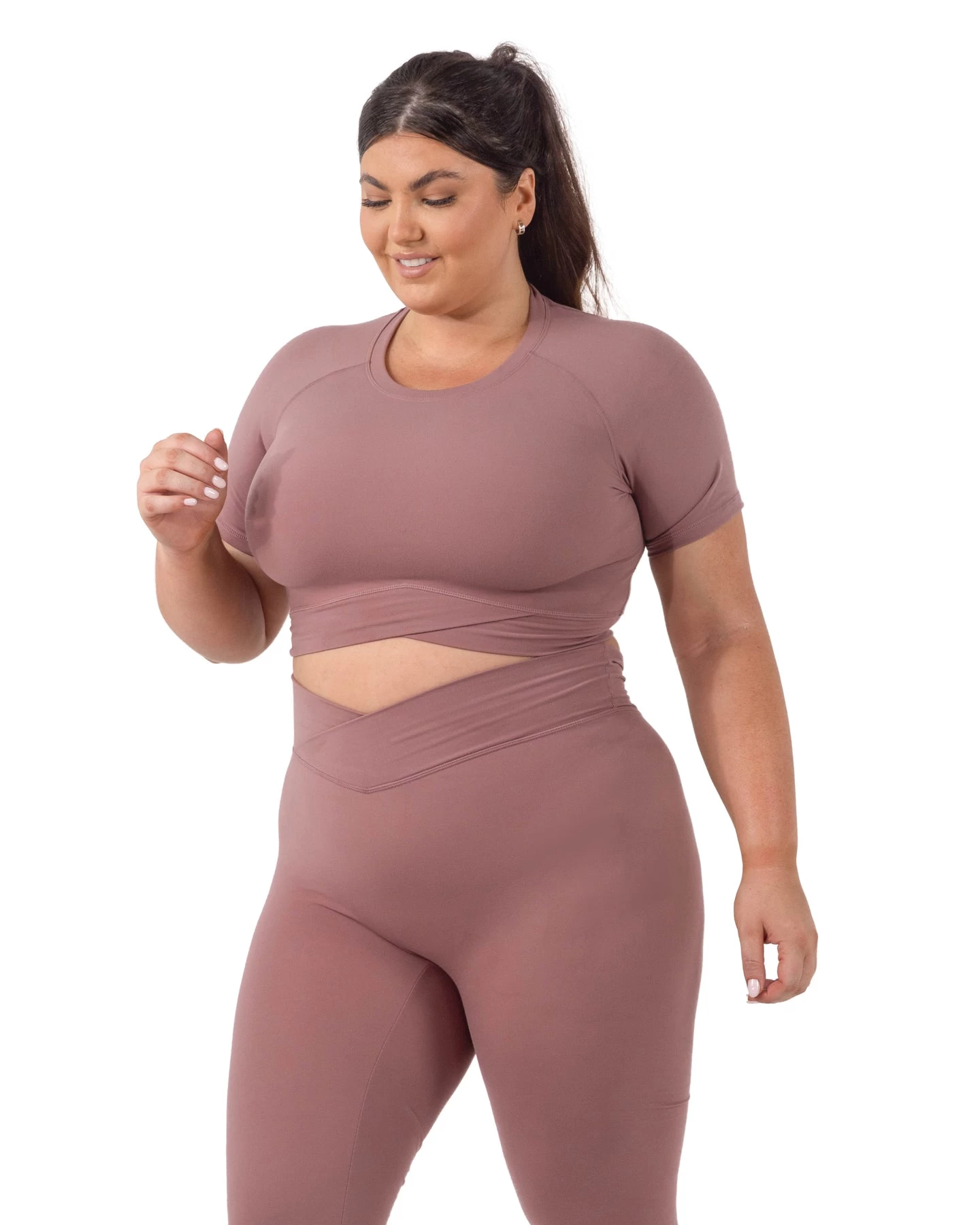 Elite Eleven Cross Over Leggings - Soft Rose 6 Elite Eleven Cross Over Leggings - Soft Rose - Image 6