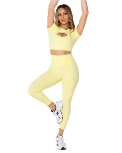 Elite Eleven 7/8 Aura Scrunch Leggings - Soft Yellow 11 Elite Eleven 7/8 Aura Scrunch Leggings - Soft Yellow -Fit Style Shop soft.yellow.2s 45