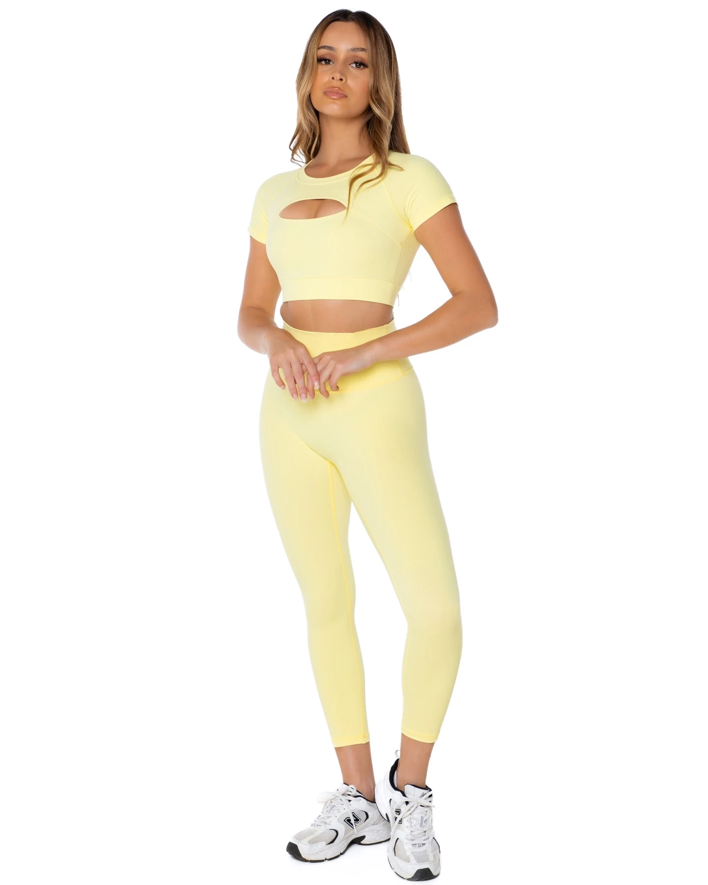 Elite Eleven 7/8 Aura Scrunch Leggings - Soft Yellow 2 Elite Eleven 7/8 Aura Scrunch Leggings - Soft Yellow - Image 2