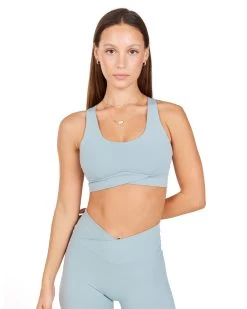 Elite Eleven Cross Over Sports Bra - Sea Foam -Fit Style Shop spring.aura 16