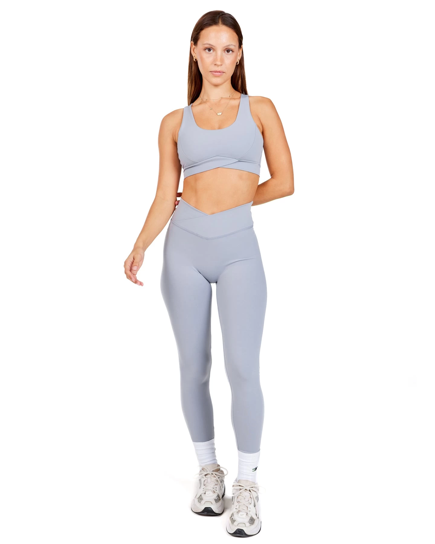 Elite Eleven Cross Over Leggings - Steel Grey 2 Elite Eleven Cross Over Leggings - Steel Grey - Image 2